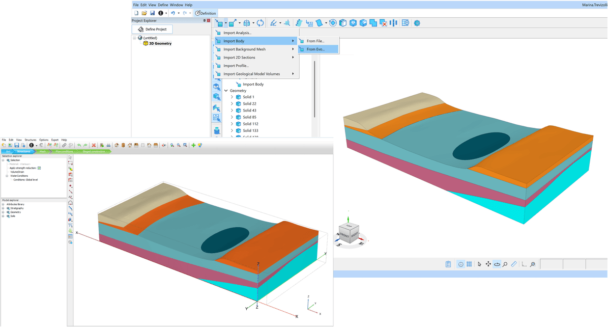 PLAXIS 与 GeoStudio 经 Evo 交换三维几何的技术预览