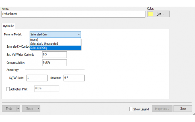 SEEP/W中的材料模型