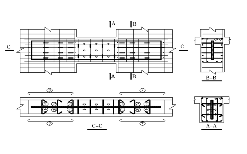 基于ADINA的改进焊接箍筋混凝土－钢板组合连梁抗震性能研究
