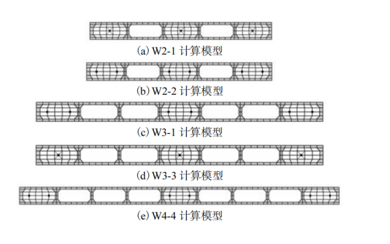 不同间距设置芯柱-纤维石膏速成板组合墙体抗震性能有限元分析