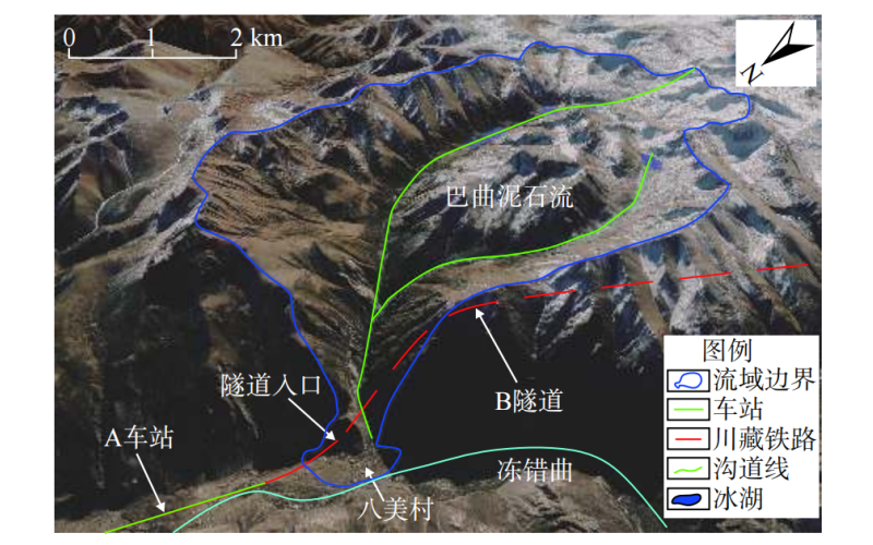 西藏洛隆县巴曲冰湖溃决型泥石流演进过程模拟研究